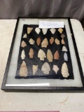 Frame of 24 Arrowheads from Sussex Co. Virginia