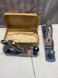 2- Stanley Handyman Planes, one with box (H1203) shows little wear, the H1205 plane shows use