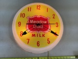 Meadow Gold Milk Clock, lights up