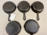 5- No.3 Skillets, 4 are Lodge, one made in Korea