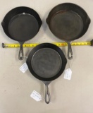 Wapak # 7, 8 and 9 cast iron skillets