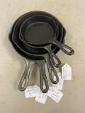 5 Wagner Cast Iron Skillets, #2,4,5, and 2- 6's