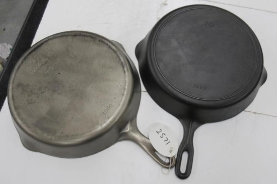 2 Wagner #10 Skillet set, #1060 and 1083