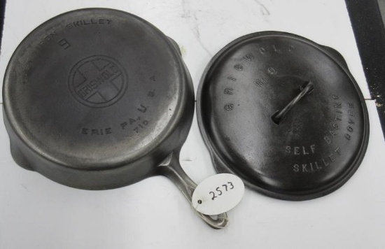 Griswold #9-710 Skillet Large Block Logo w/ lid