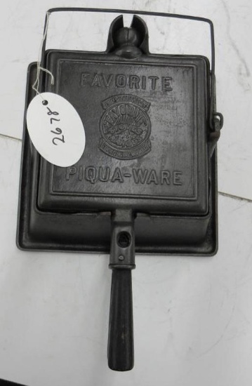 Favorite Piquaware #8 Square Waffle Iron, High base, wooden handles