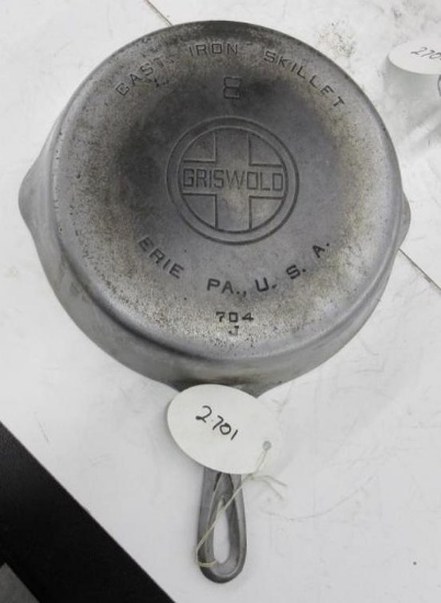 Griswold #8-704 Large Block Logo Cast Iron Skillet