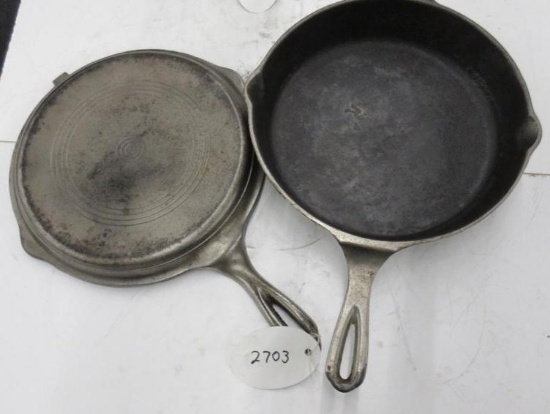 Chrome Wagner 5 star 1403B Double Skillet