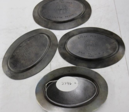 Set of 4 Griswold #848 Steak Platters, Rare