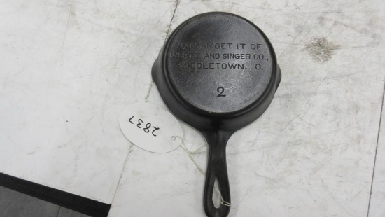 #2 Advertising Skillet, Wertz, Singer Middletown Oh