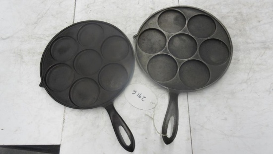 2- Sandvick 2980 Cast Iron Griddles