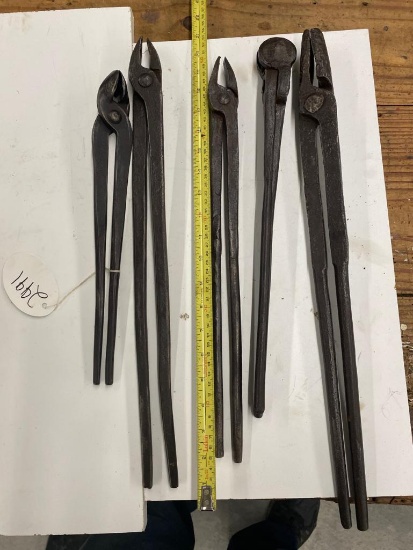 5 pair Blacksmith Tongs inc. a nice Champion
