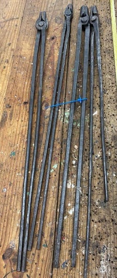4 Pair Long Handled Blacksmith Tongs