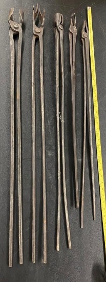 5 Pair Long Handled Blacksmith Tongs