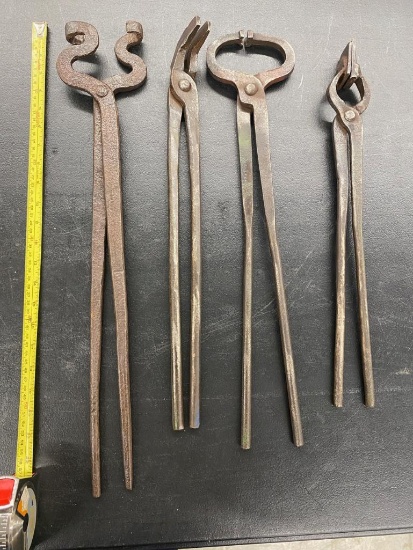 Lot of 4 Blacksmith Tongs