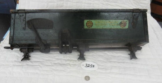 Salesman sample wards master grain drill box and bottom great graphics good rare sample