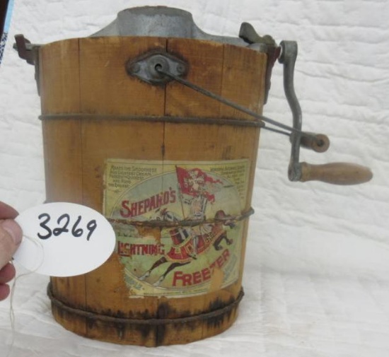 Shepards Lightning 3 qt Ice Cream Freezer w/ original paper tag