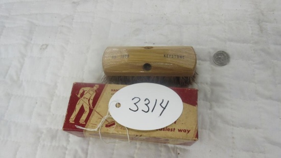Salesman Sample Palmetto Horse brush w/ box, Box also marked salesman sample