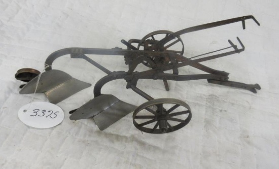 Salesman Sample 2 Bottom Plow Baums Metal Co. Well marked, High Detail, very rare