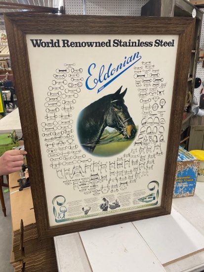 Eldonian Stainless Bits advertisement in frame 29in x 39in