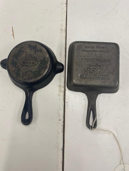 Wagner Minature Egg Skillet and 0 1050 Skillet 2 Wagner Pieces