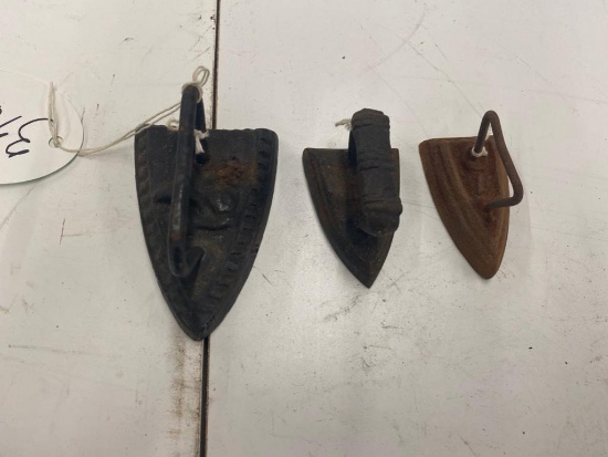 3 Minature Sad Irons
