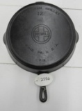 Griswold #12 719 Cast Iron Skillet with Large Block logo and heat ring