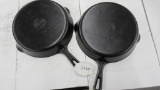 2- #8 Cast Iron Skillets Small Logo 704N and 704F