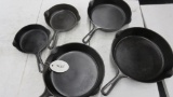 Set of 5 Griswold Skillets, 3,4,6,7,8,