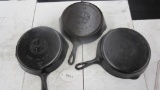 3- Griswold #8 Cast Iron Skillets, all 3 large block logos