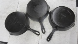 3- #6 Cast Iron Skillets, Sidney, Wagner, and Good health