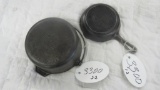 Griswold #0 skillet with heat ring and Griswold #72 Deep Patty mold