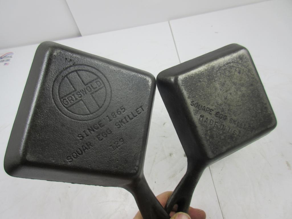 Sold at Auction: GRISWOLD CAST IRON SQUARE EGG SKILLET 129A