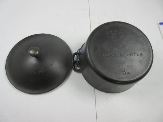 Wagner-0-#6A Round Roaster with Wagner drip drop lid