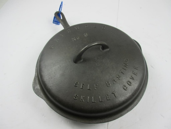 Griswold Large Block #9 Skillet and Lid