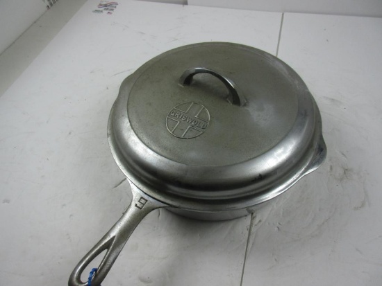Griswold #9 LBL Skillet with Lid chrome