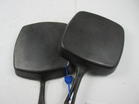 Wagner #1218 Skillet and Plain Square Skillet