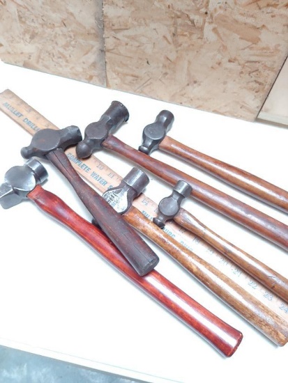 Lot of 6 Blacksmith Hammers inc. nice Heller cross peen
