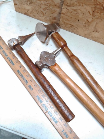 Loy of 3 Erin Lundy Tools Flatter cross peen and Handled pritchel