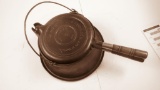 Wagner #8 High base wooden handle waffle iron
