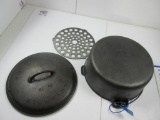 Griswold #10 Large Block Dutch Oven with Trivet