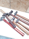 Lot of 6 Blacksmith Hammers inc. nice Heller cross peen