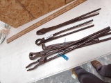 Lot of 5 blacksmith tongs