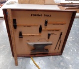 Forging Tool Display sign, trade sign, wooden with frame