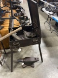 Antique Takedown Coal Forge, with legs and blower setup. Suitcase Style