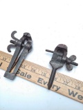 2 Hand forged Mini Hand Vise with NIce Rams Horn Nut and 1 Marked G. Bruce (Bid times 2)