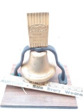 Miniature Cast Iron Store Counter Bell Adv. Moormans Feeds Super Rare Piece
