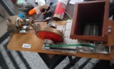 Miniature Model Steam Engine with grain grinder, working model, runs on air