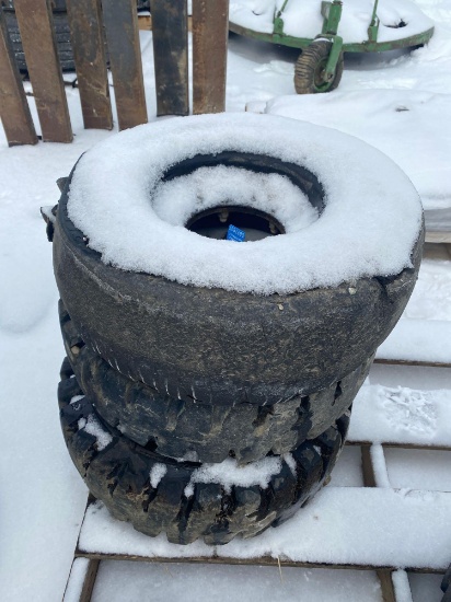 (3) assorted forklift wheels