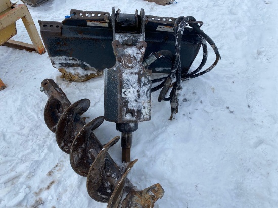 Hydraulic Skidloader Auger Set w/ 12in auger