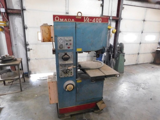(16837)- AMADA VERTICAL BANDSAW MODEL # V A -400 16" CAPACITY BLADE WELDER